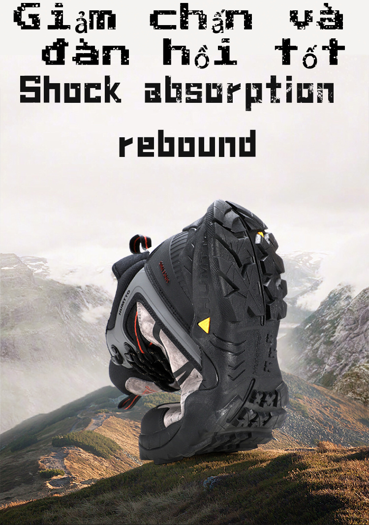 Giày trekking men chuyên nghiệp Humtto 260336A cổ cao da heo đi tuyết nước đế siêu bền-8