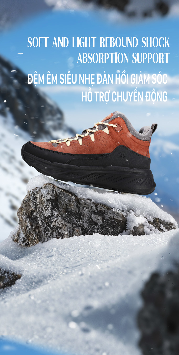 Giày trekking nữ pro Humtto 260757B cổ cao da lộn vải dệt giữ nhiệt chịu lực-6