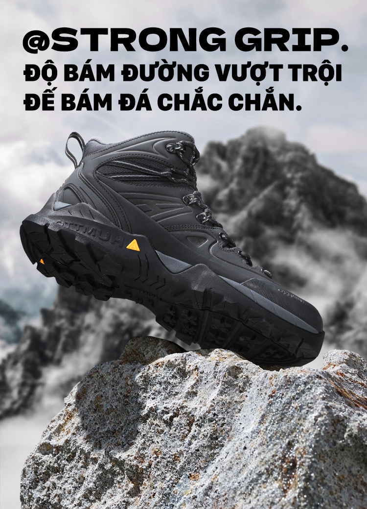 Giày trekking nam pro Humtto 260195A cổ cao cặp đôi da chống tuyết nước mài mòn-8