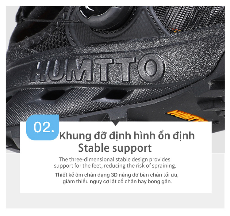  Sandals nam Humtto 670702A lội nước mặt lưới khóa BOA dây rút tiện lợi-13