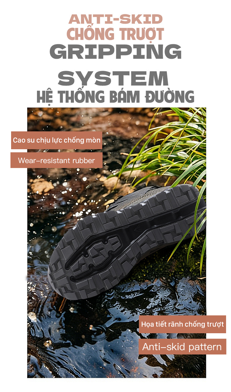 Giày nam Humtto 671495A đi suối lỗ lưới lớn tổ ong mau khô -10