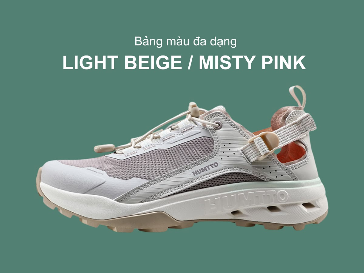 Giày sandals nữ Humtto 670799B lội nước mặt lưới mau khô dây rút tiện lợi-23