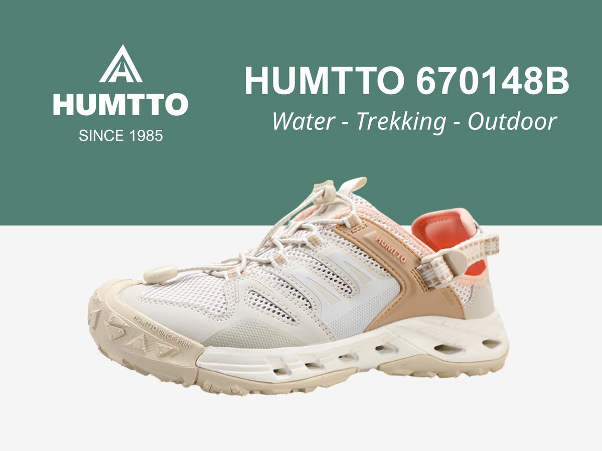 Giày sandals nữ Humtto 670148B trekking đi biển mặt lưới dây rút mau khô-11