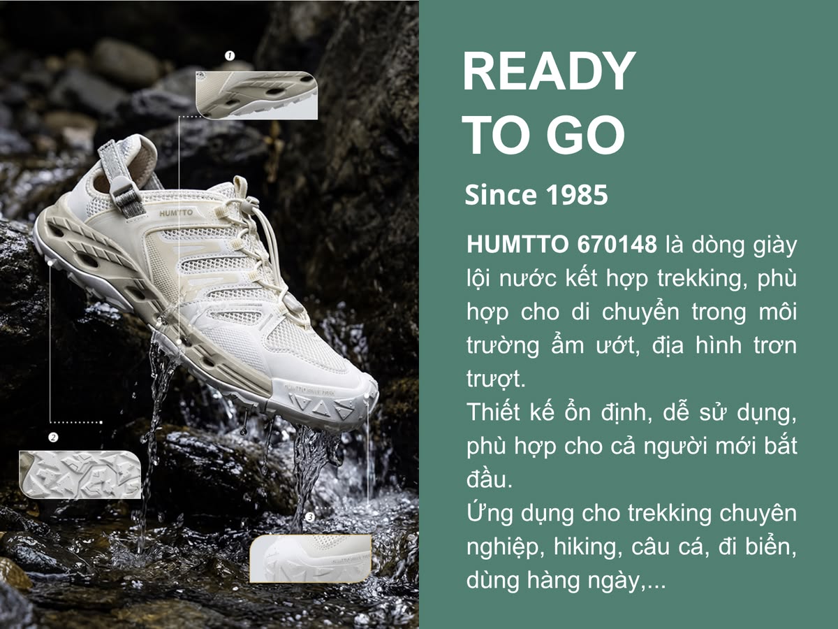 Giày sandals nữ Humtto 670148B trekking đi biển mặt lưới dây rút mau khô-12