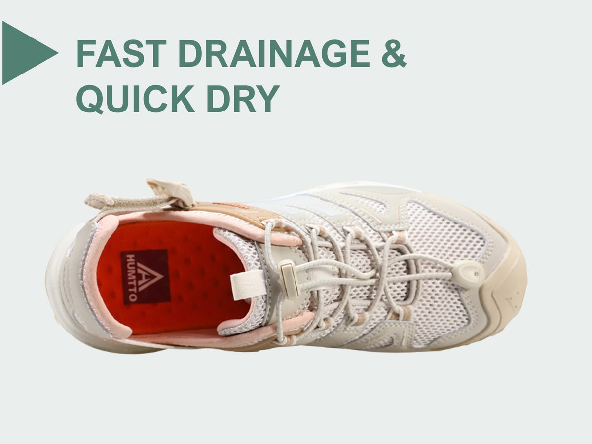 Giày sandals nữ Humtto 670148B trekking đi biển mặt lưới dây rút mau khô-15