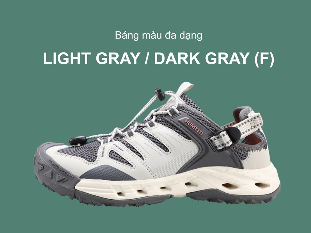 Giày sandals nữ Humtto 670148B trekking đi biển mặt lưới dây rút mau khô-21