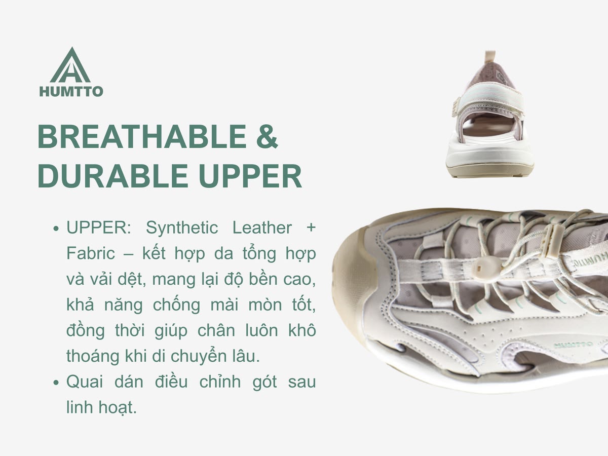 Sandals nữ Humtto 771588B leo núi lội nước dây rút Velcro tiện lợi-13