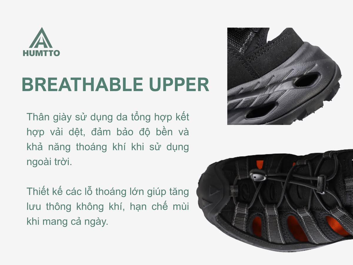 Sandals nam Humtto 670823A lội nước chống trượt dán nhám Velcro tiện lợi-13