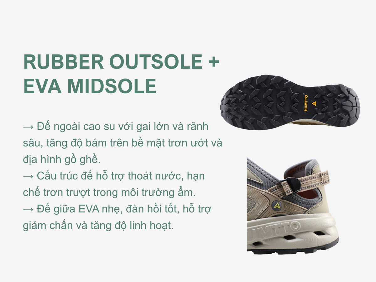 Giày sandals nam Humtto 670892A trekking lội nước dây rút tiện lợi-19