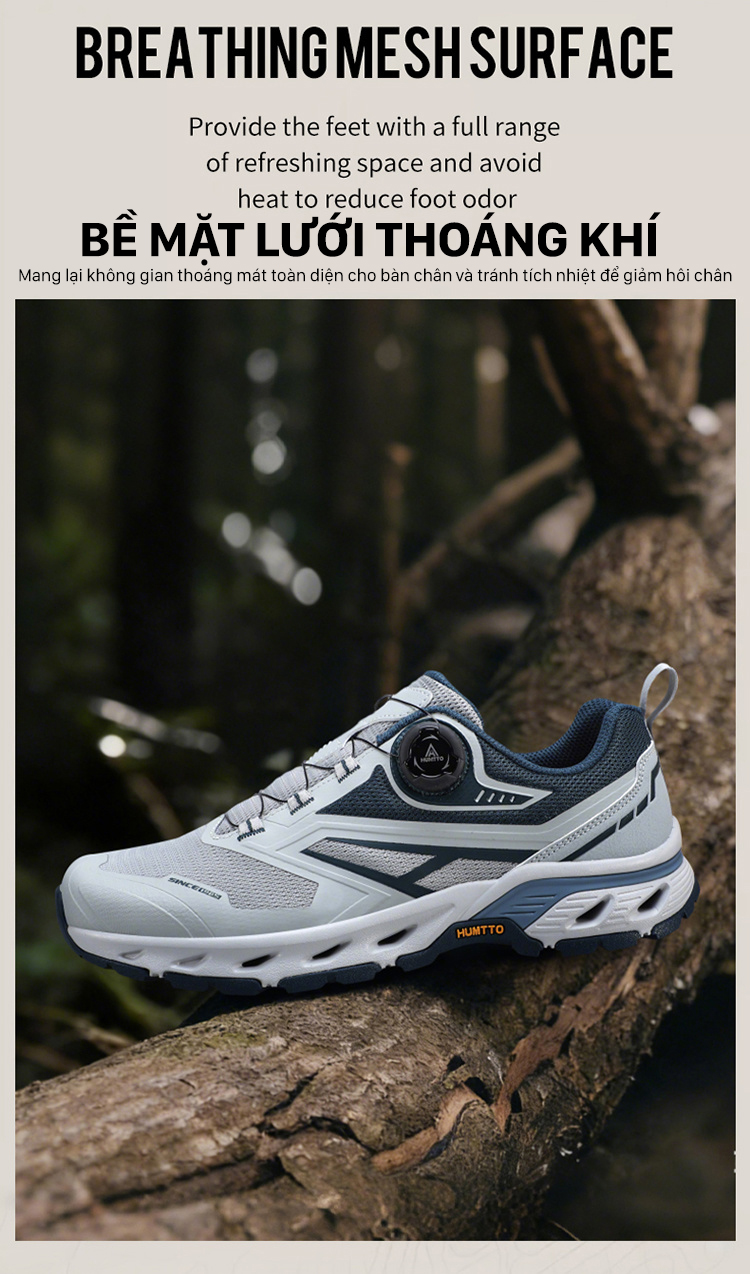 Giày hiking nam Humtto 171443A cổ thấp lưới cắt xẻ thời trang nhiều màu-12